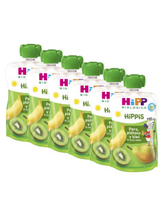 Pouches pera platano y kiwi Bio 6x100g Hipp